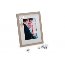 Esküvői fa fotókeret applikációval WEDDING PORTRAIT 10x15 fehér